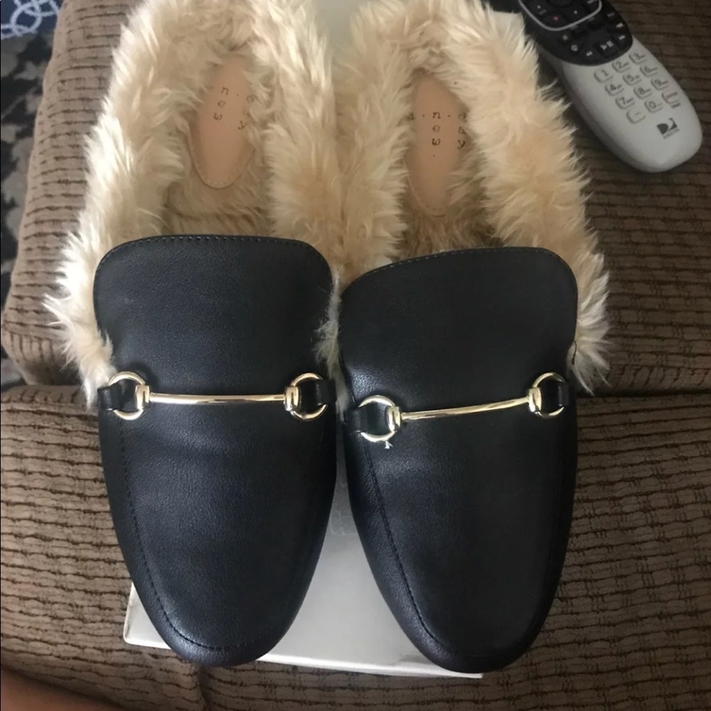 Fur loafers